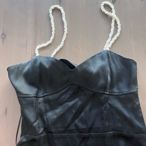 Satin dress with pearl straps - Picture 6 of 6